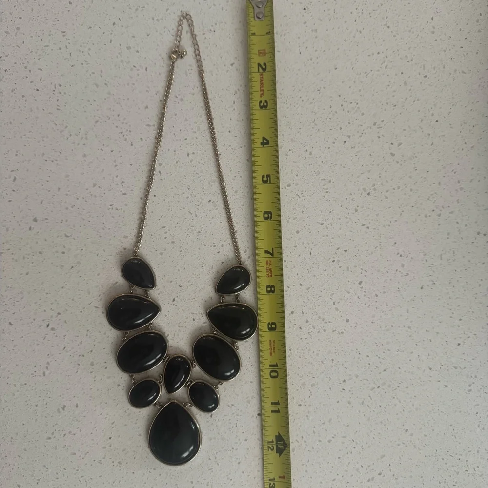 Elegant Black and Gold Chunky Necklace - Picture 2 of 3